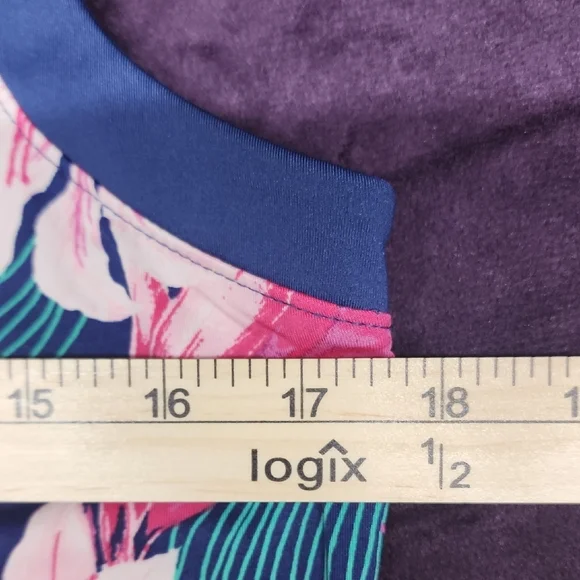 Tommy Bahama Floral Sleeveless Top in Navy and Pink sz Large - Picture 6 of 6